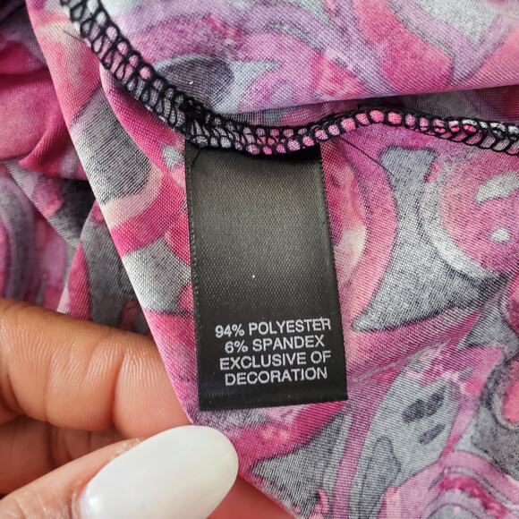 Avenue Stretch Sleeveless Pink Sequenced Neckline Top 22/24 - Picture 6 of 7